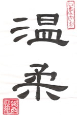 Gentleness in Chinese Calligraphy Characters
