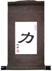 Strength Single Character Chinese Calligraphy Scroll