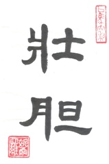 Courage in Chinese Characters Calligraphy