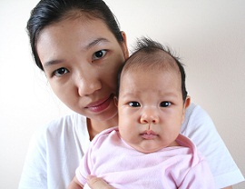 Chinese mother and baby