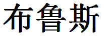 English Name Bruce Translated into Chinese Symbols