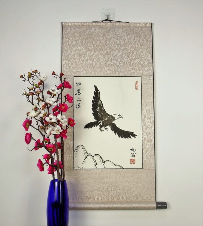 Asian Sumi-e Painting Of An Eagle / Isaiah 40:31 - Image 2